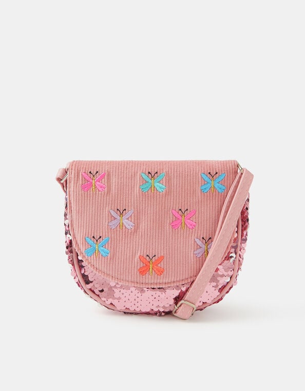 Girls Sequin Butterfly Crossbody Bag, , large