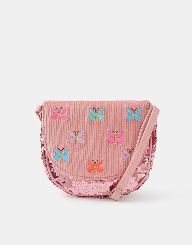 Girls Sequin Butterfly Crossbody Bag, , large