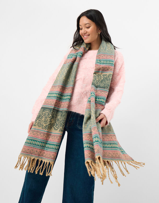 Meeka Paisley Blanket Scarf, , large