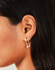 Star Huggie Hoop Earrings , , large