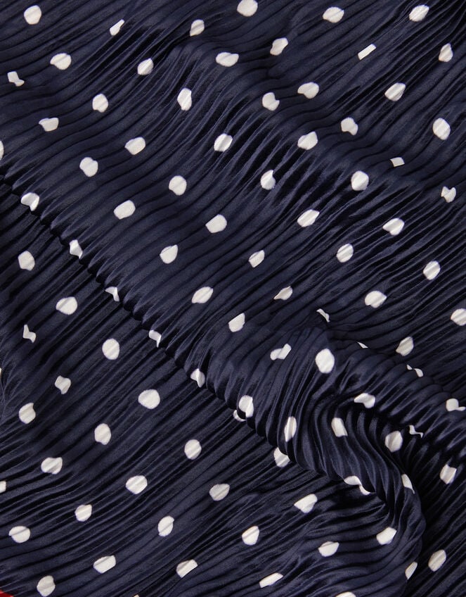 Polka Dot Crinkle Square Satin Scarf, , large