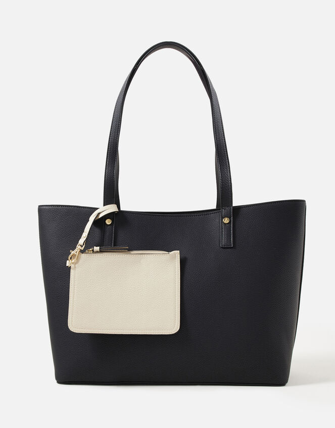 Toni Tote Bag with Pouch, Black (BLACK), large