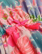 Girls Tropical Print Kaftan, Multi (BRIGHTS MULTI), large