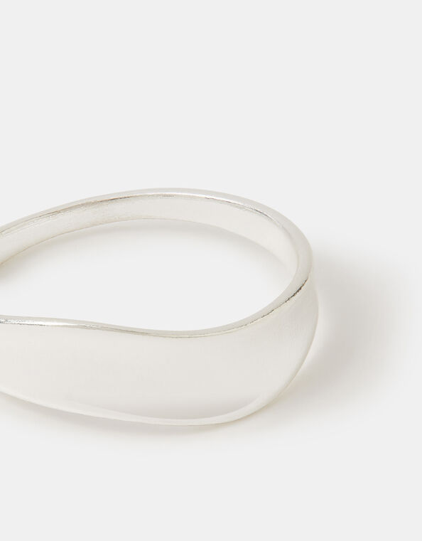 Sterling Silver Molten Wave Ring, Silver (ST SILVER), large