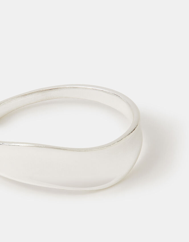 Sterling Silver Molten Wave Ring, Silver (ST SILVER), large