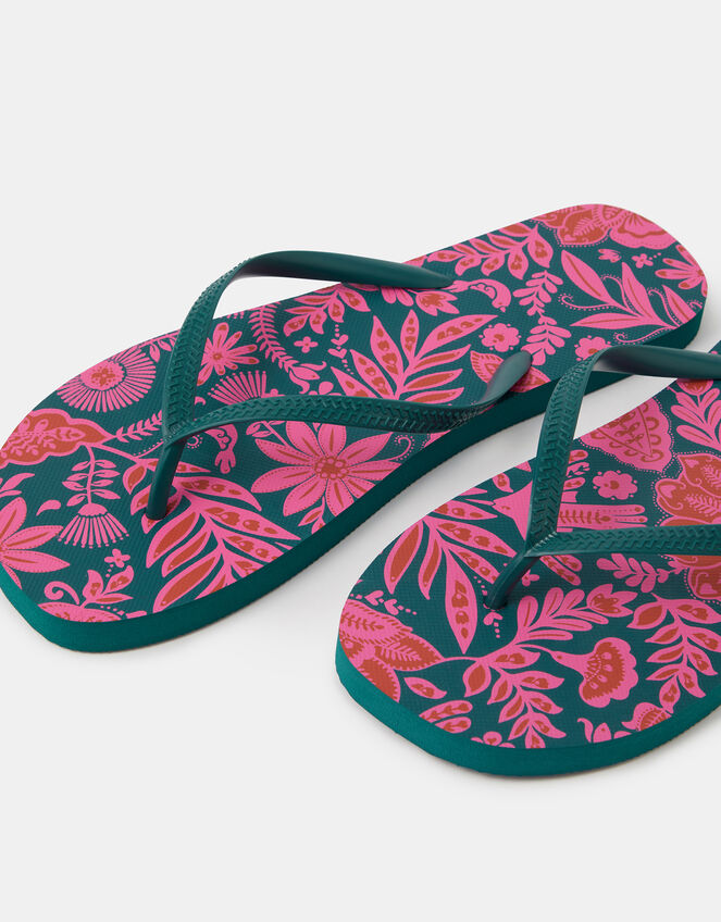 Tropical Print Flip Flops, Multi (BRIGHTS MULTI), large