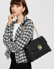 Ayda Oversized Quilted Shoulder Bag, Black (BLACK), large