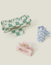 3-Pack Checkerboard Claw Clips, , large