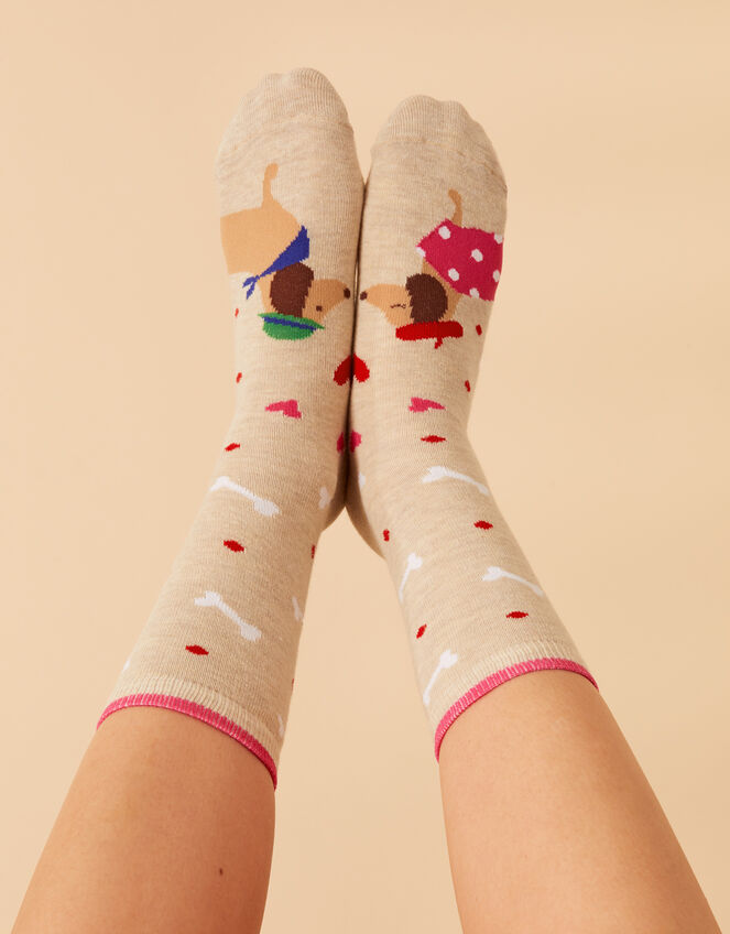 Sausage Dogs in Love Socks, , large