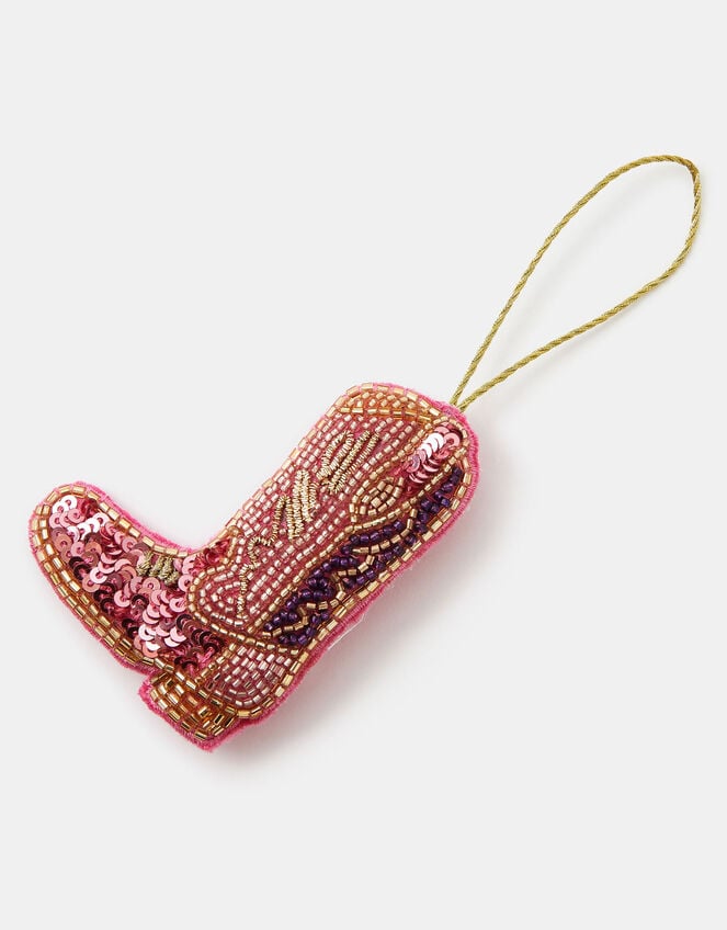 Beaded Cowboy Boot Christmas Tree Decoration, , large