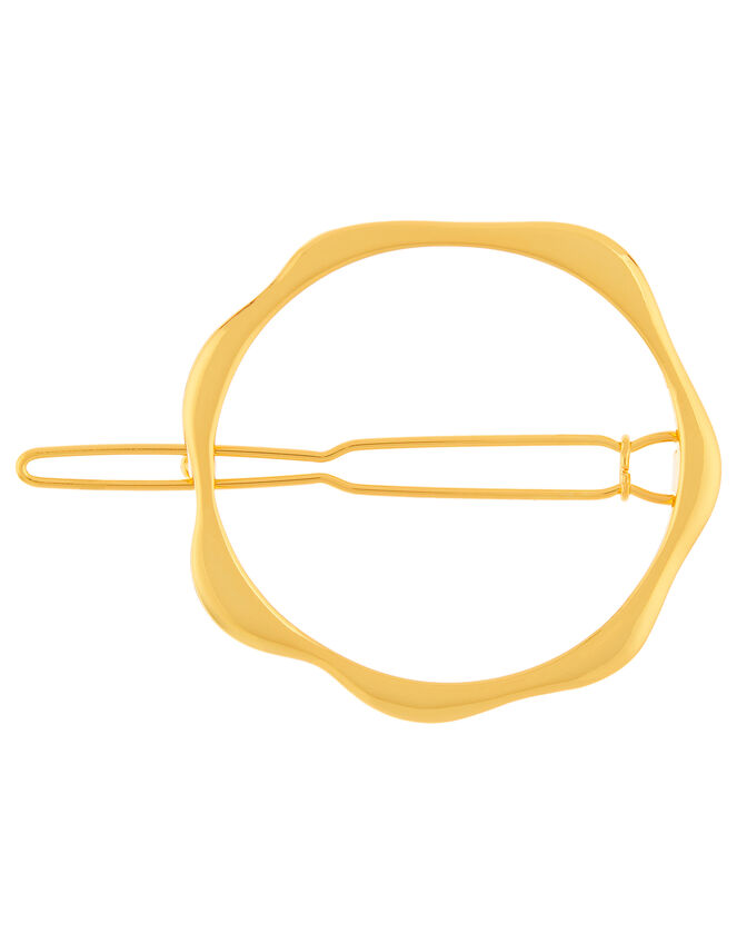 Metallic Open Bobble Circle Hair Clip, , large
