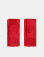 Chunky Knit Wrist Warmers, Red (RED), large