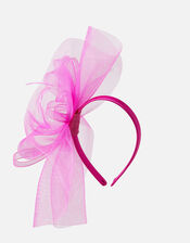 Mini Double Bow Crin Headband, Pink (FUCHSIA), large