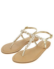 Penny Gem and Diamante Sandals, Cream (PEARL), large
