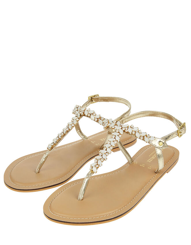 Penny Gem and Diamante Sandals, Cream (PEARL), large