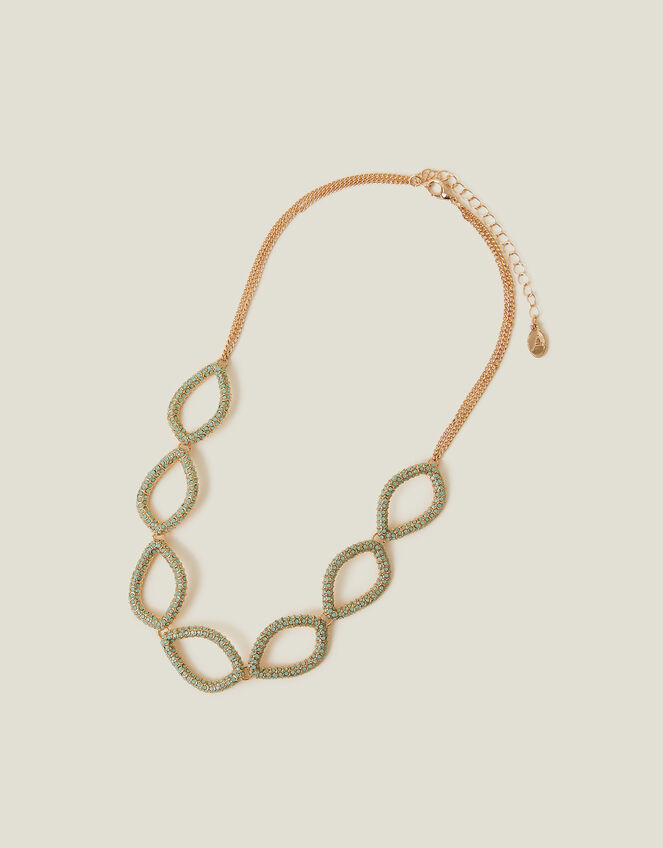 Encrusted Teardrop Collar Necklace, , large