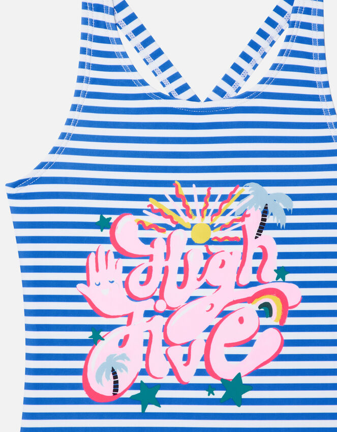 Stripe High Five Swimsuit, Multi (BRIGHTS-MULTI), large