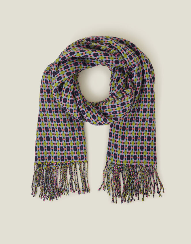 Woven Check Blanket Scarf, , large