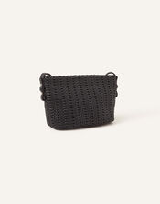 Woven Cross-Body Bag, Black (BLACK), large