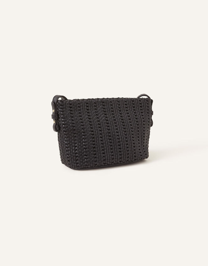 Woven Cross-Body Bag, Black (BLACK), large