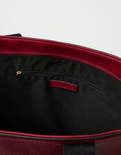 Webbing Strap Tote Bag, Red (BURGUNDY), large