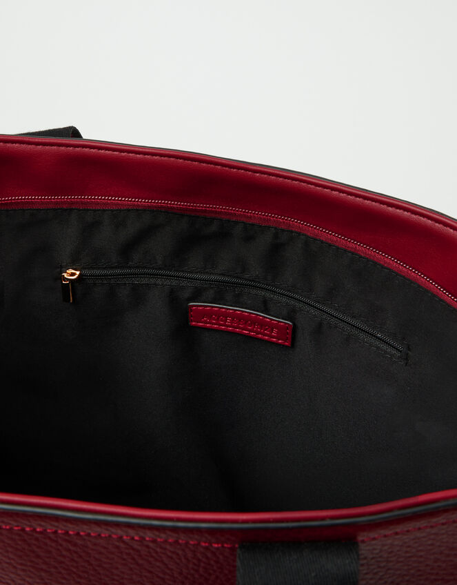 Webbing Strap Tote Bag, Red (BURGUNDY), large
