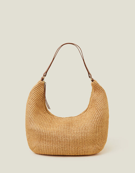 Raffia Scoop Shoulder Bag, , large