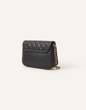 Quilted Chain Cross-Body Bag, Black (BLACK), large