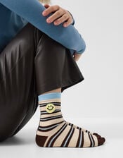 Smile Face Stripe Socks, , large