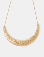 Textured Crescent Collar Necklace, , large