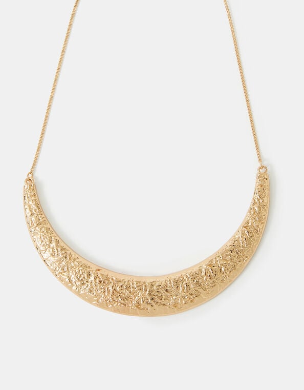 Textured Crescent Collar Necklace, , large