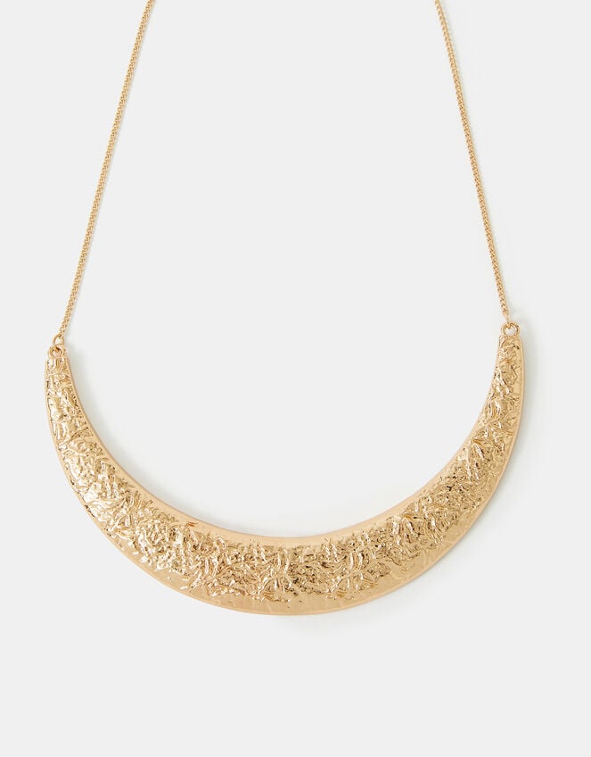 Textured Crescent Collar Necklace, , large