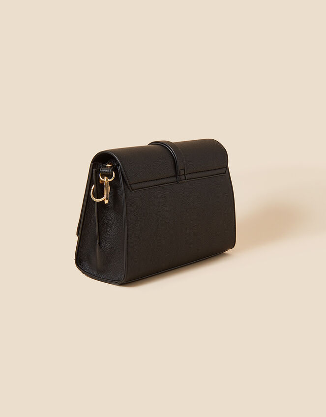 Strap Detail Large Cross-Body Bag, Black (BLACK), large