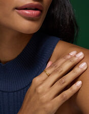 Stainless Steel Star Diamanté Adjustable Ring, Gold (GOLD), large