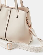 Webbing Strap Tote Bag, Cream (CREAM), large