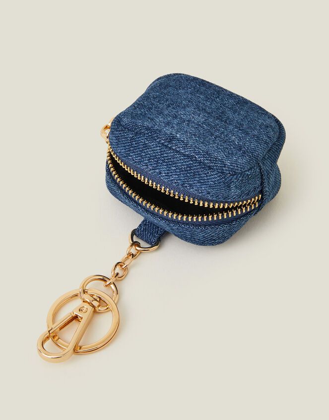 Denim Earbud Case Keyring, , large