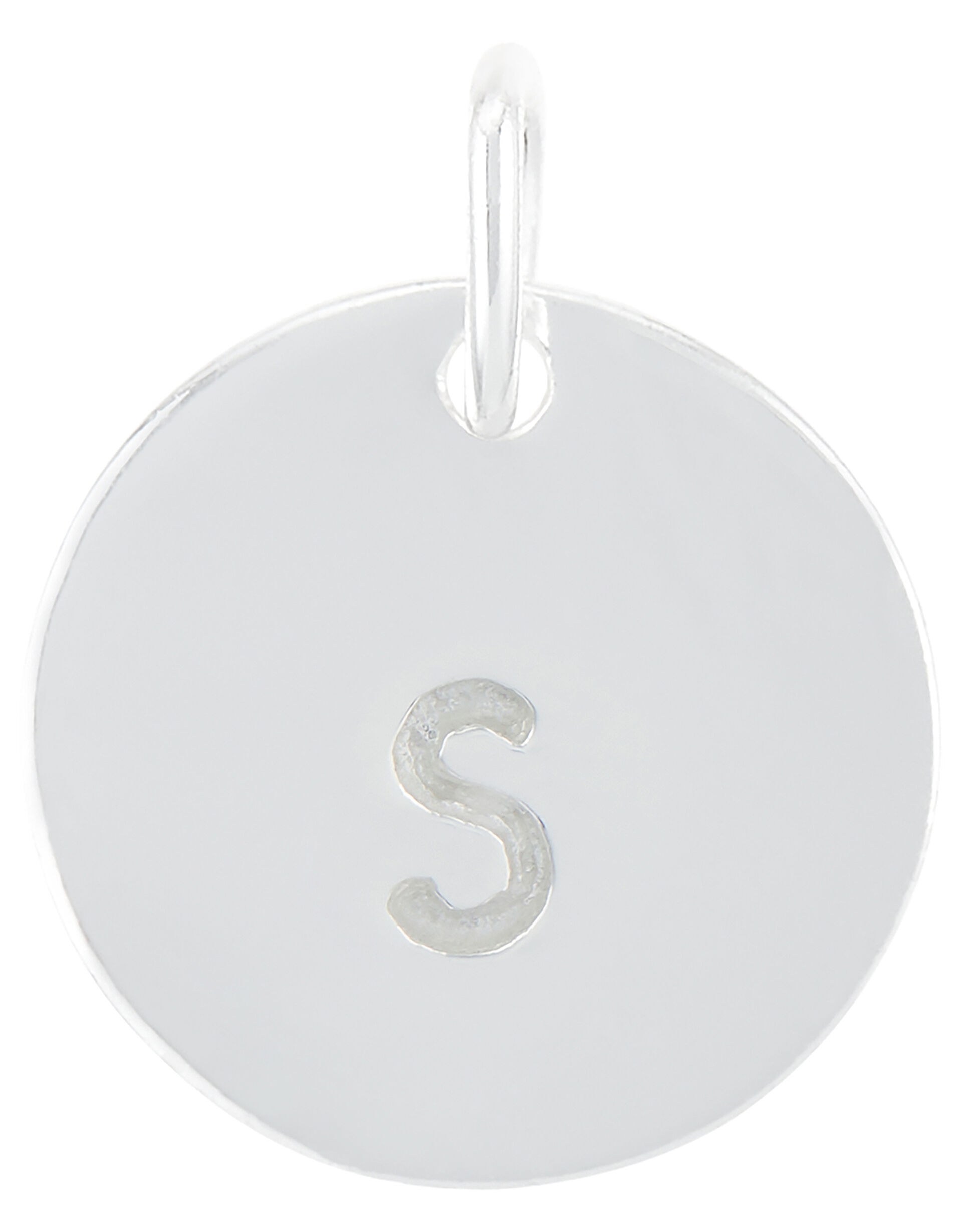 Sterling Silver S Initial Charm, , large