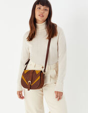 Patchwork Saddle Cross-Body Bag, , large