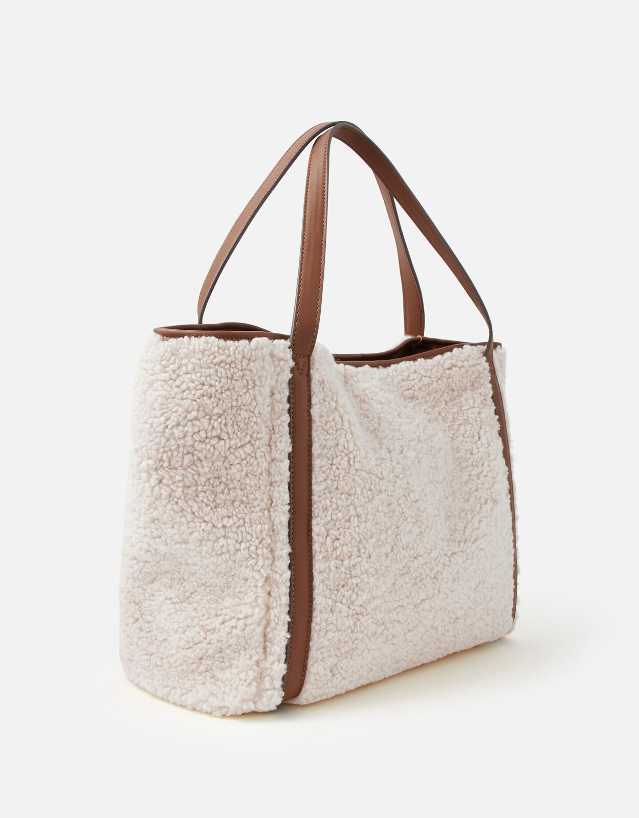 Faux Shearling Slouch Bag