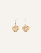 Pave Heart Short Drop Earrings, , large