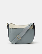 Colour Block Crossbody Bag, Blue (BLUE), large
