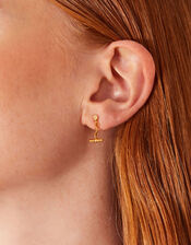Gold-Plated Modern Heirloom T-Bar Earrings, , large