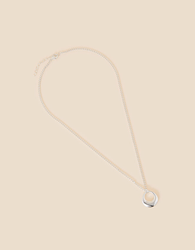 Sterling Silver Bubble Round Pendant Necklace, , large