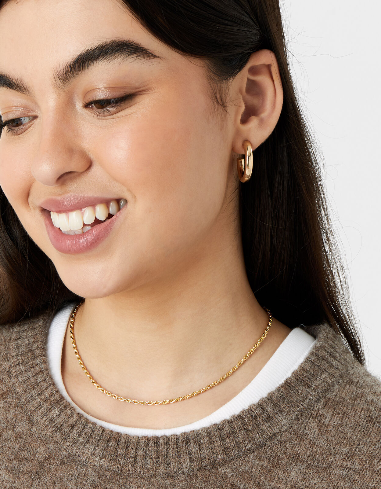 14ct Gold Plated Twisted Rope Chain Necklace
