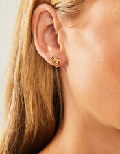 14ct Gold-Plated Stainless Steel Bow Earrings, , large