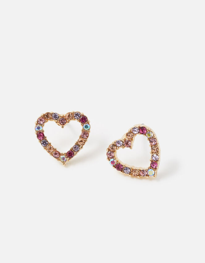 New Decadence Heart Crystal Studs, , large
