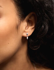 4-Pack Sterling Silver-Plated Shell Stud & Hoop Earrings, , large