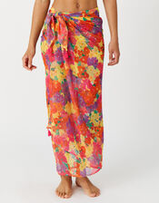 Pop Floral Print Sarong, , large