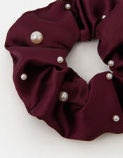 Pearl Satin Scrunchie, , large