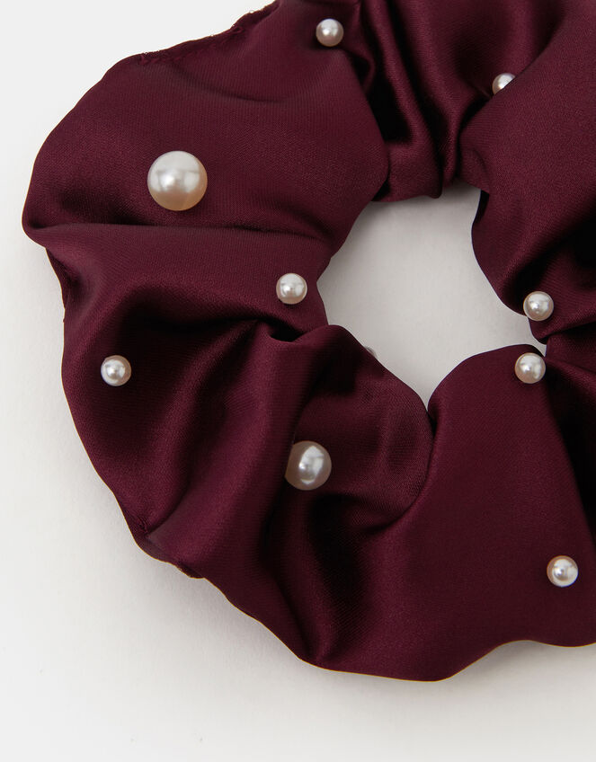 Pearl Satin Scrunchie, , large